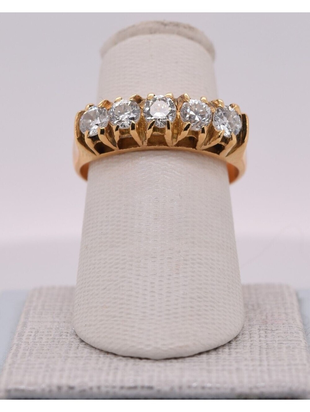 18K WHITE GOLD & DIAMONDS .5C RING 8.82 GRAMS SIZE 5